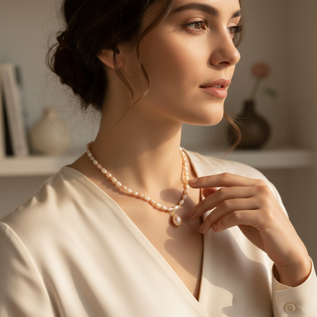 Ocean Sand Necklace Freshwater Pearl Collection