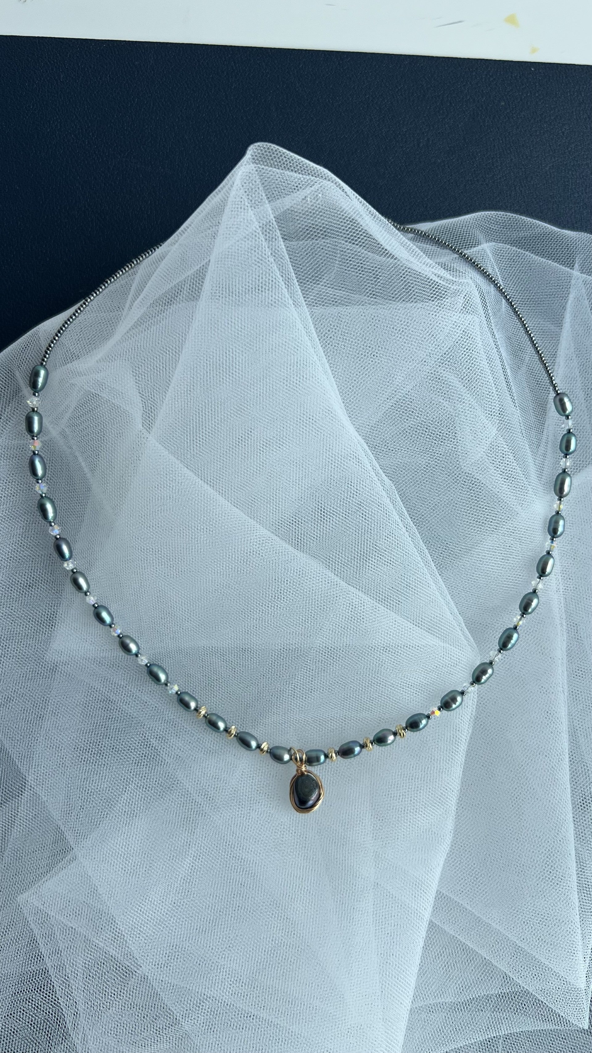 Ocean Blue Necklace Freshwater Pearl Collection