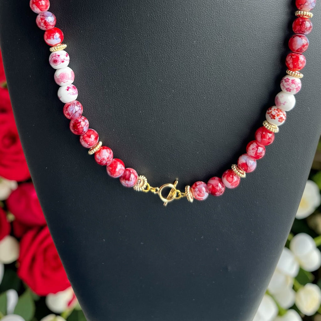 Jewelry - Red Glass Bead Necklace