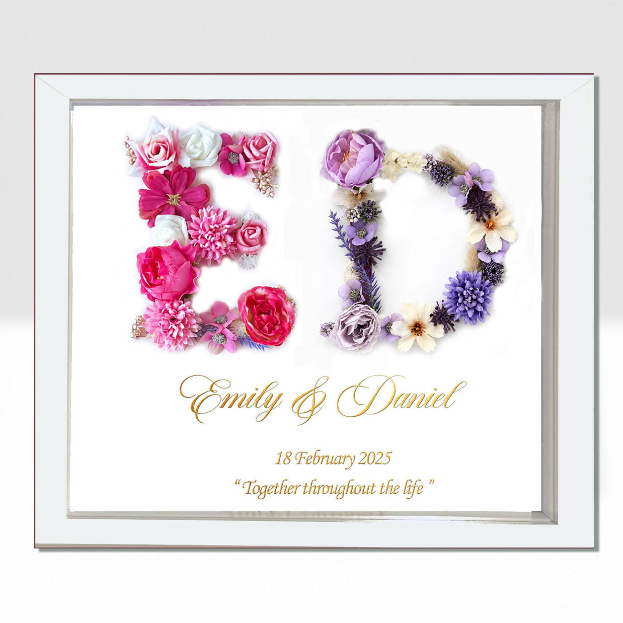 Floral Frames Two Initial 14" x 11"