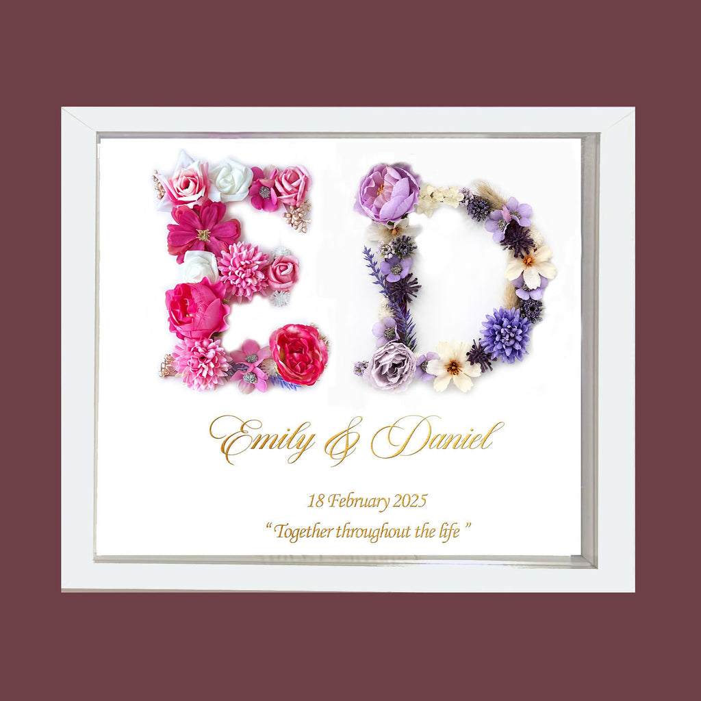 Floral Frames Two Initial 14" x 11"