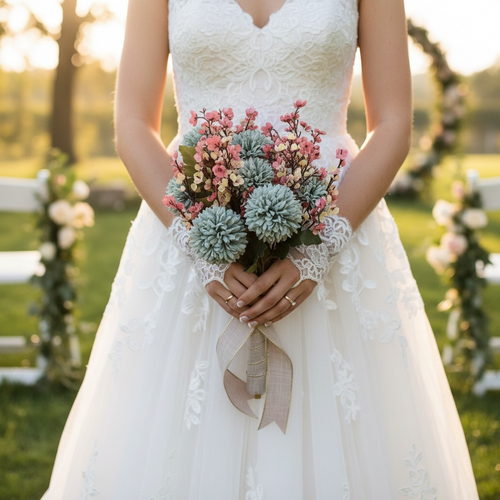 Elanor bridal bouquet silk flowers romantic wedding – True Moments Company
