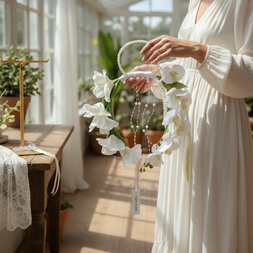Grace bridal bouquet elegant silk flowers wedding – True Moments Company
