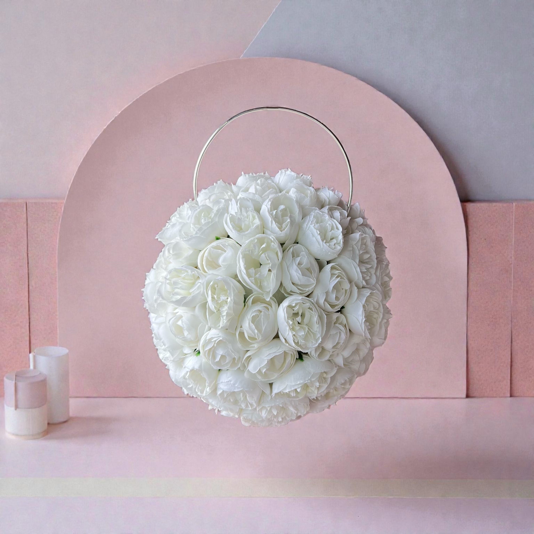 Pearl bridal bouquet white silk flowers elegant wedding – True Moments Company