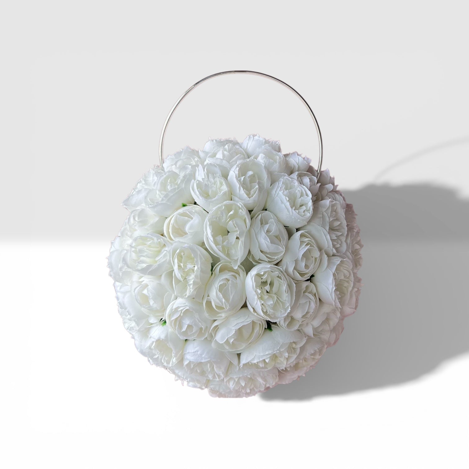 Pearl bridal bouquet white silk flowers elegant wedding – True Moments Company