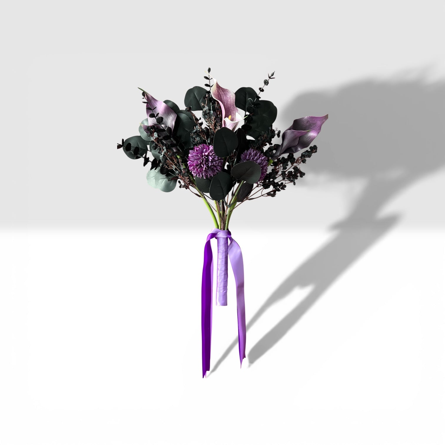 Purple Harmony bridal bouquet lavender silk flowers wedding – True Moments Company
