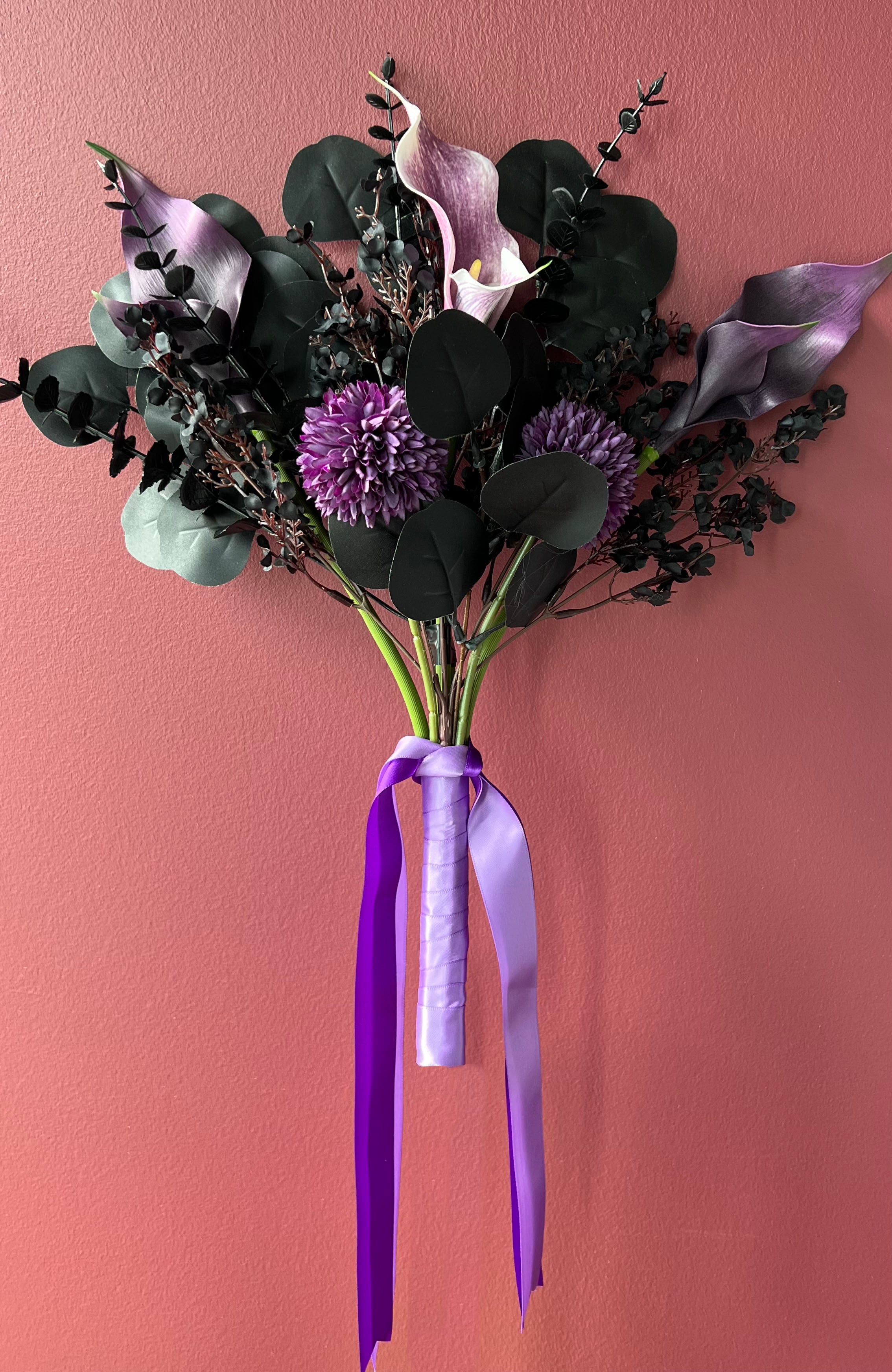 Purple Harmony bridal bouquet lavender silk flowers wedding – True Moments Company
