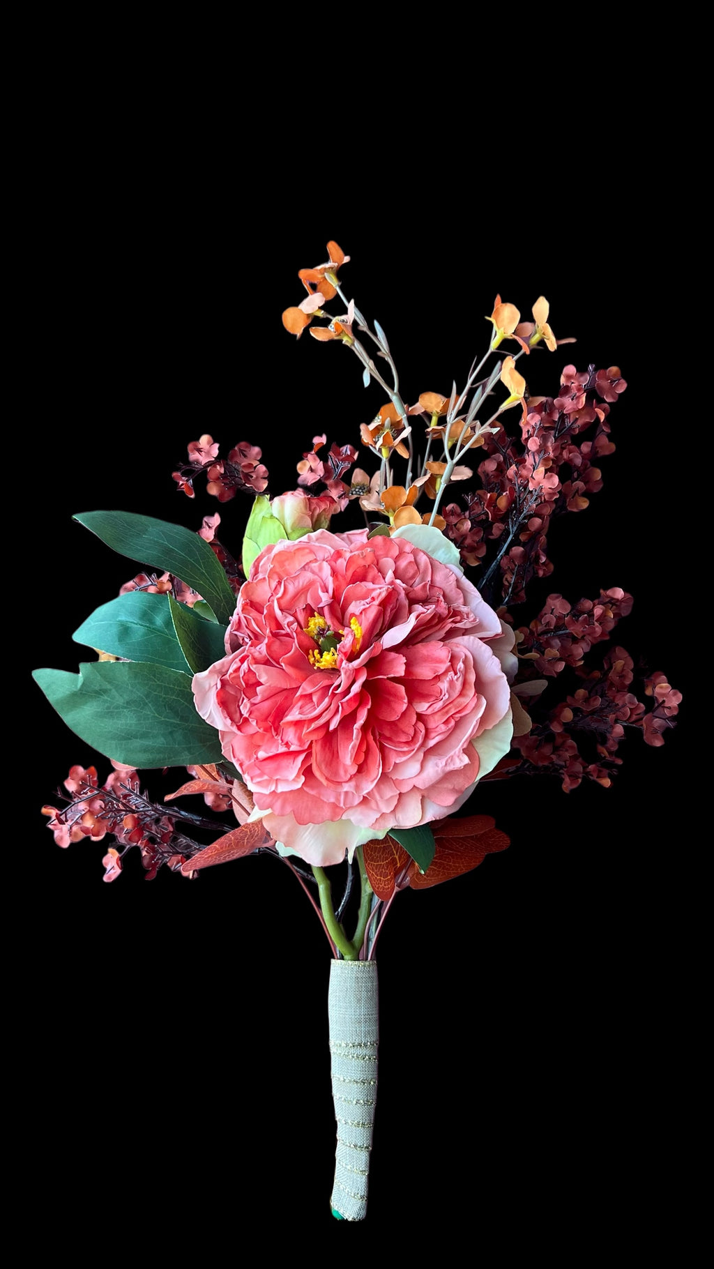 Sunset bridal bouquet warm tones silk flowers wedding – True Moments Company