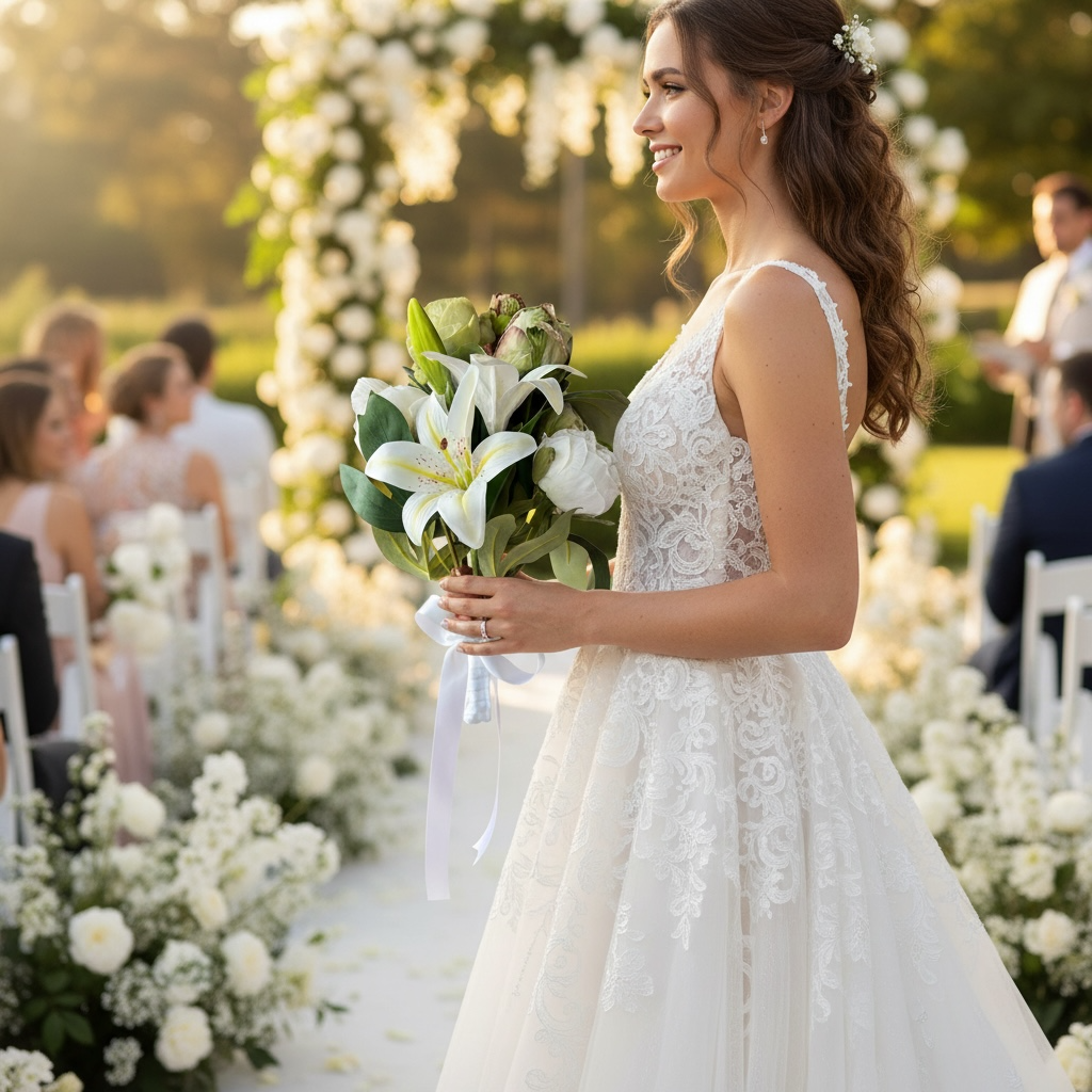 Velora bridal bouquet lush silk flowers wedding – True Moments Company
