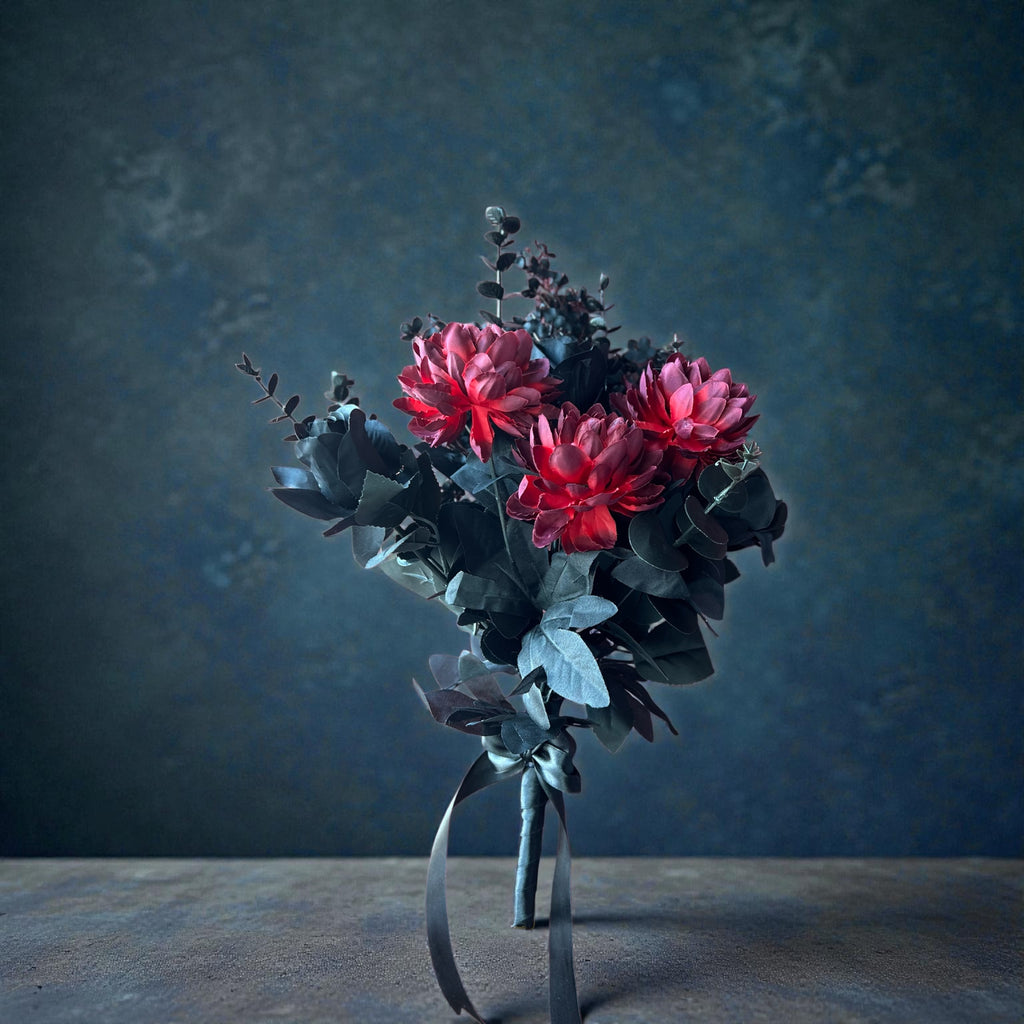  Wednesday bridal bouquet dark floral silk wedding – True Moments Company
