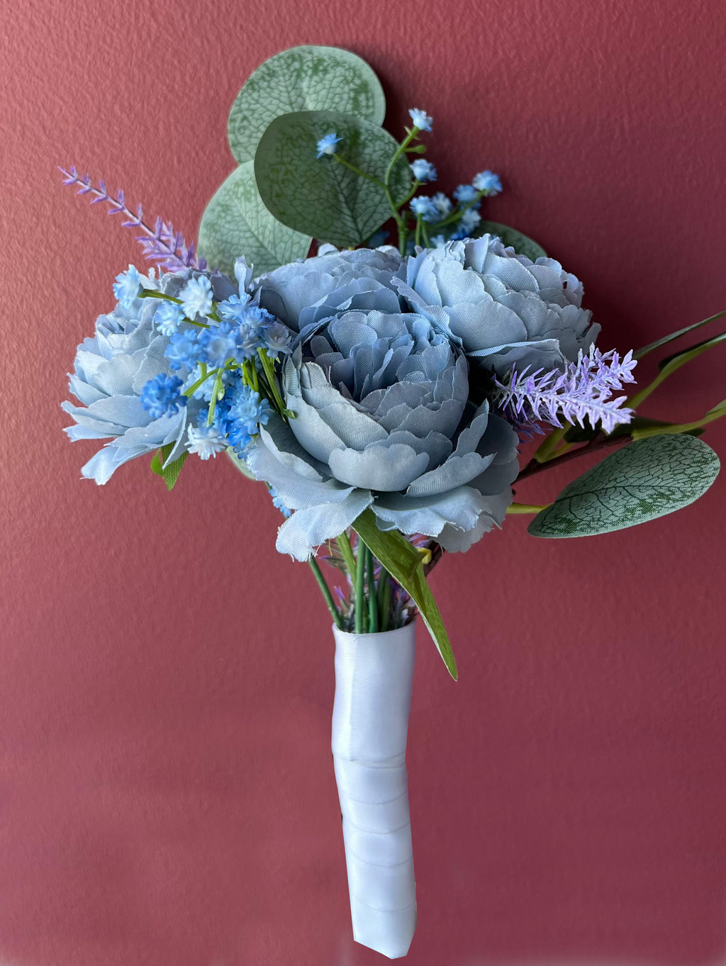 Blue Dream bridesmaid bouquet blue silk flowers wedding – True Moments Company
