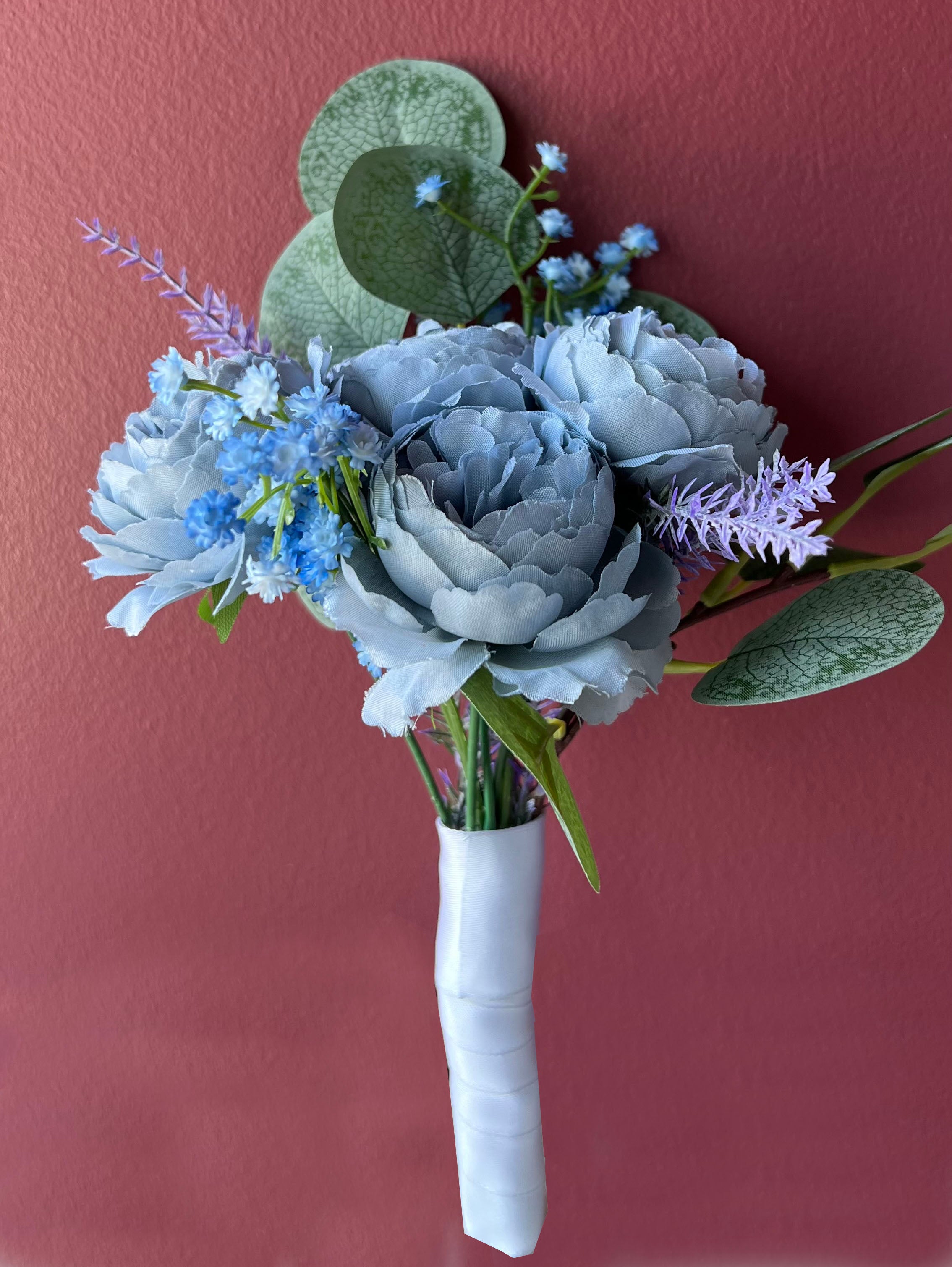 Blue Dream bridesmaid bouquet blue silk flowers wedding – True Moments Company