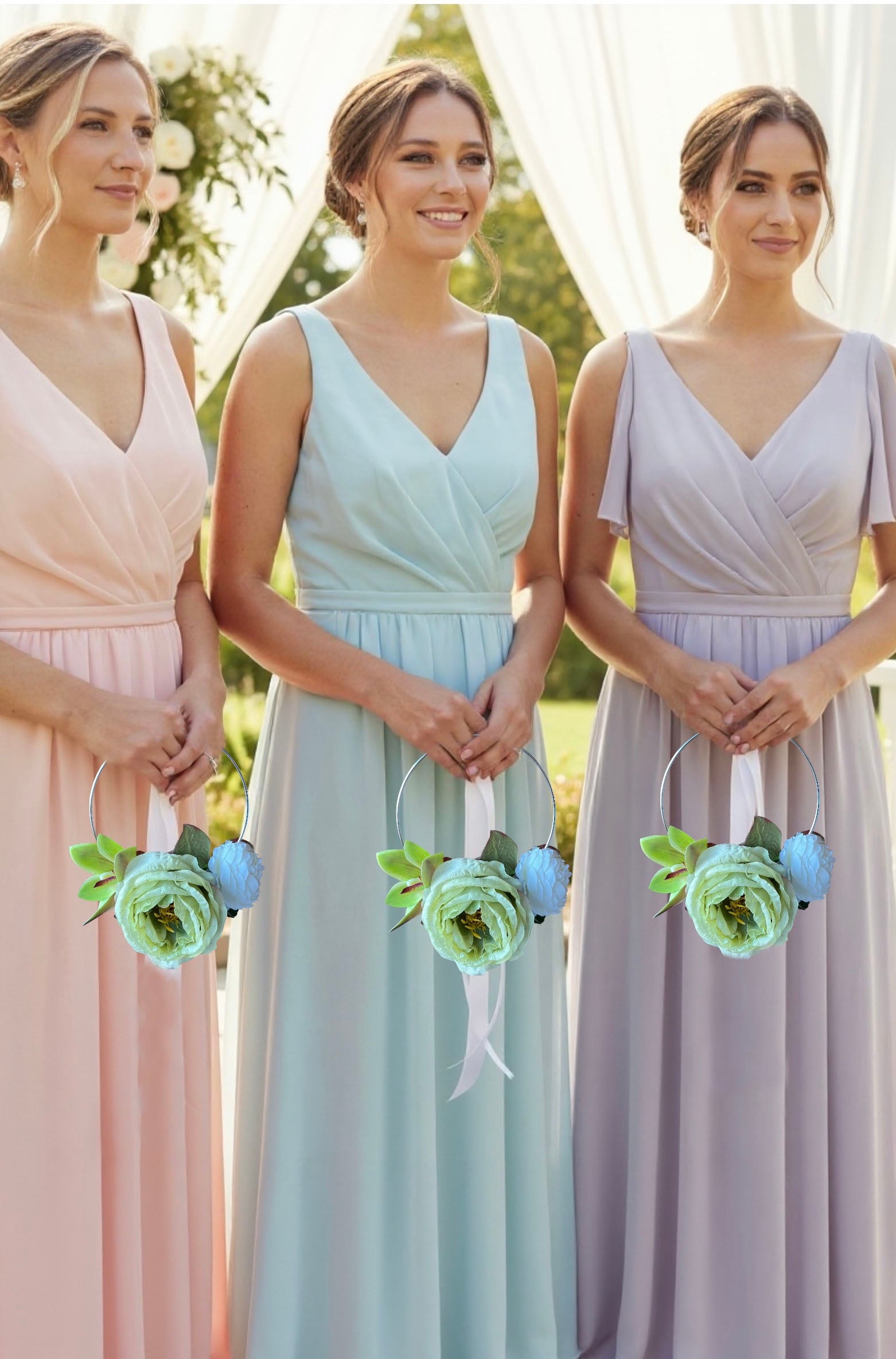 Celeste bridesmaid bouquet silk flowers wedding party – True Moments Company
