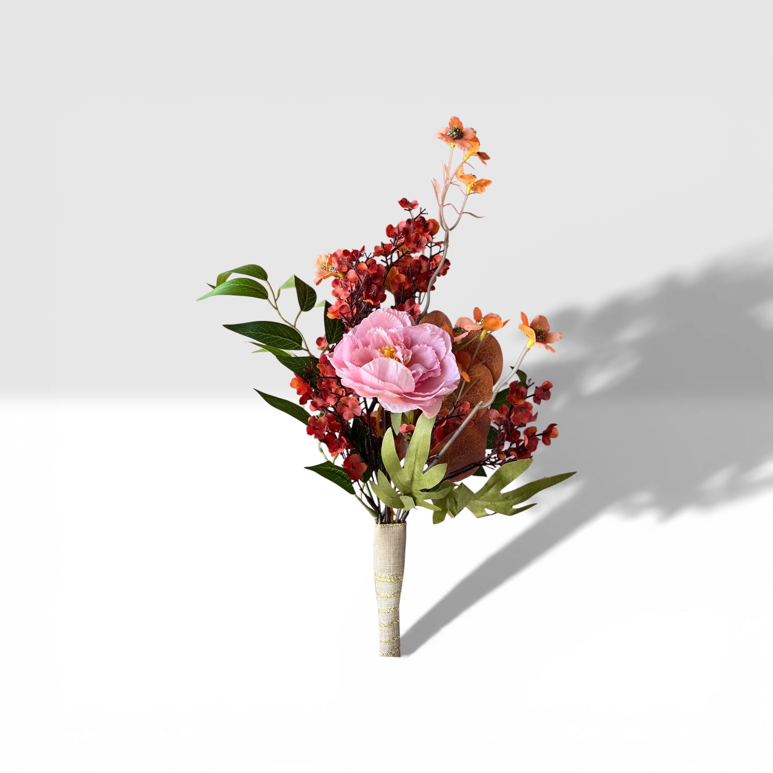 Sunset bridesmaid bouquet warm tones silk flowers wedding – True Moments Company