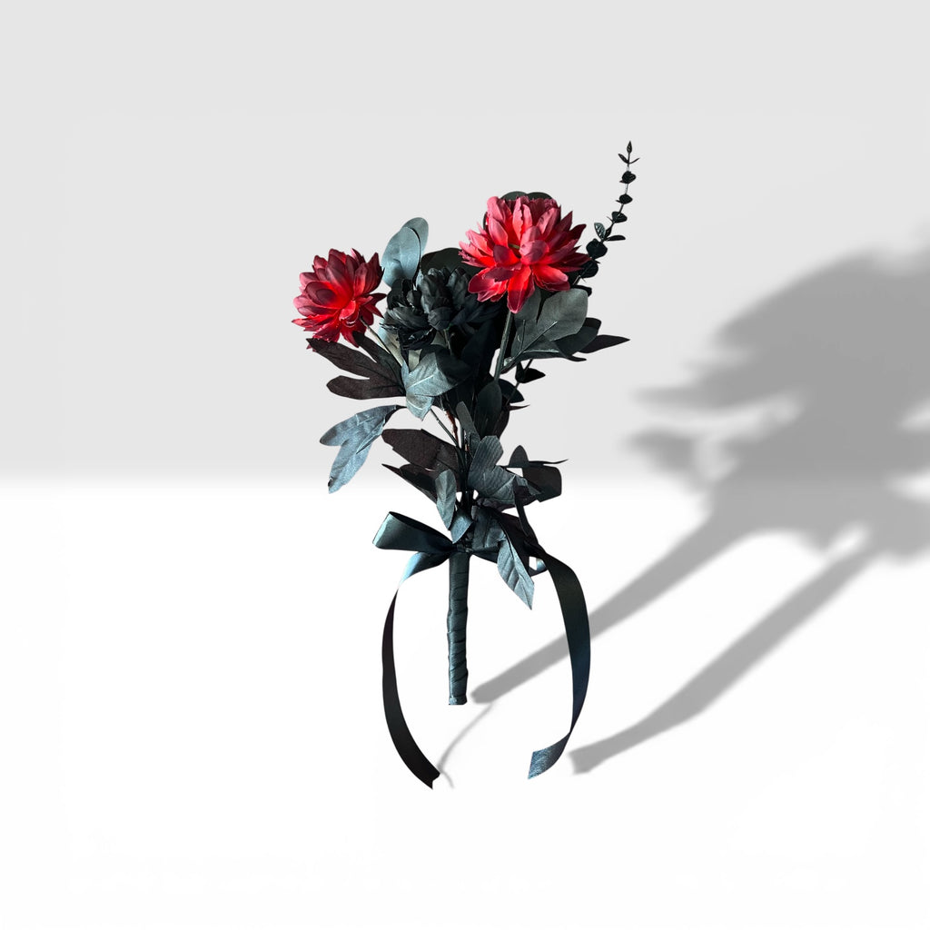Wednesday bridesmaid bouquet dark floral silk wedding party – True Moments Company