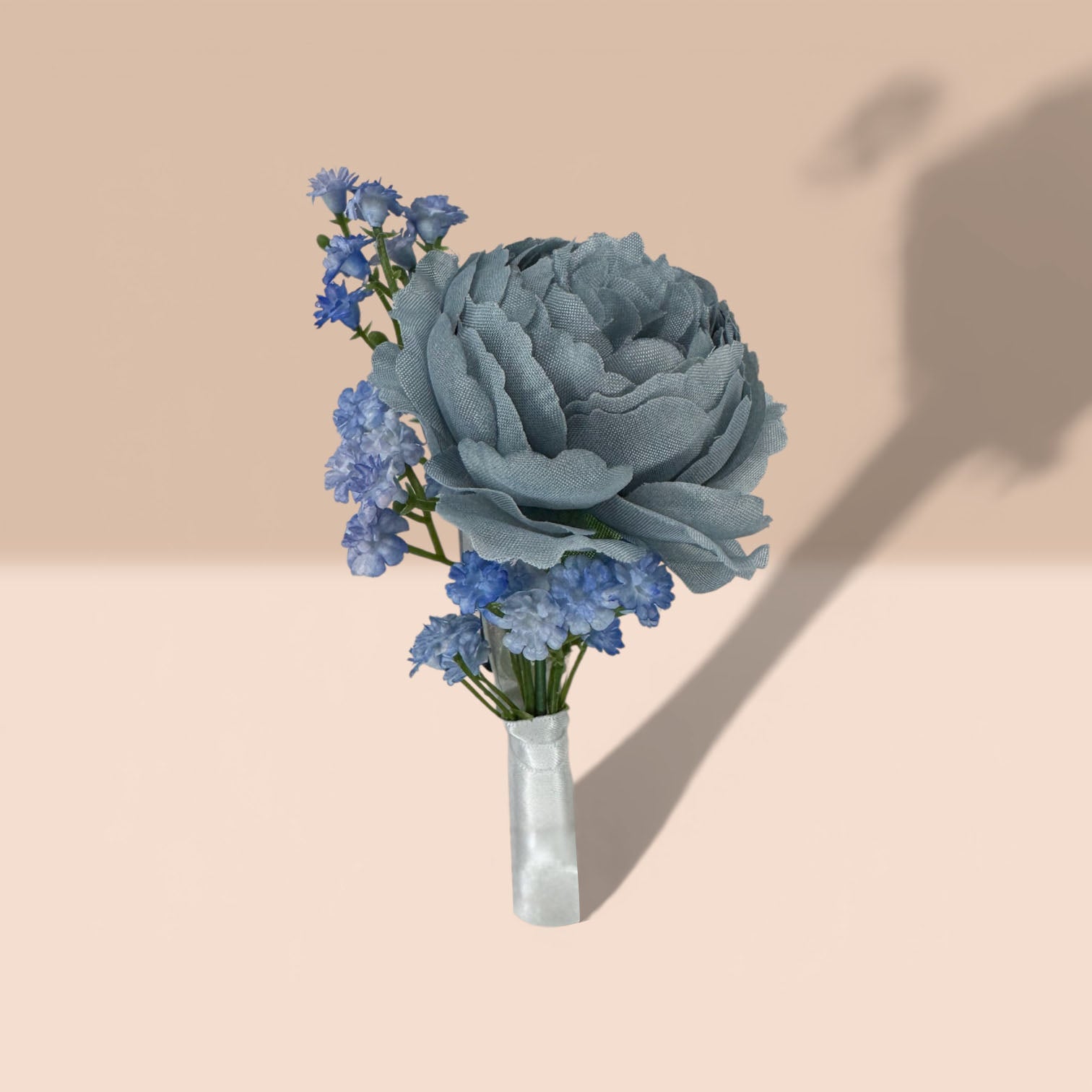 Blue Dream groom boutonniere silk flower wedding – True Moments Company
