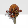 Sunset groom boutonniere warm tones silk flower wedding – True Moments Company