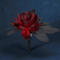 Wednesday groom boutonniere silk flower wedding – True Moments Company

