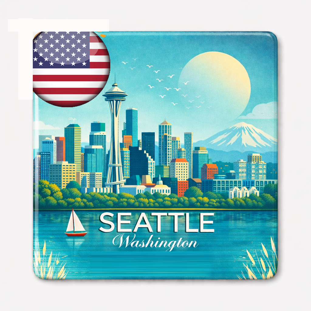 City themed decorative magnet US cities souvenir gift – True Moments Compan