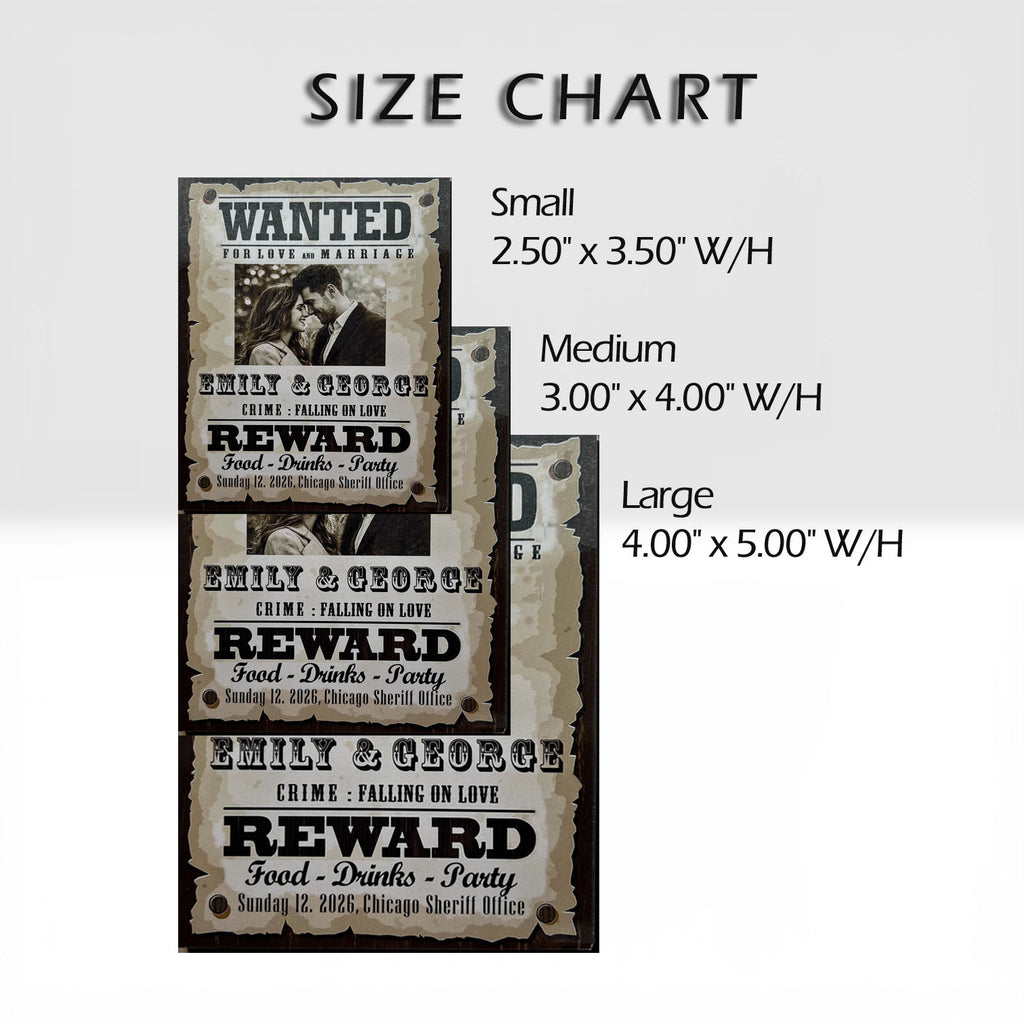 Save the Date magnet wanted style wedding – True Moments Company
