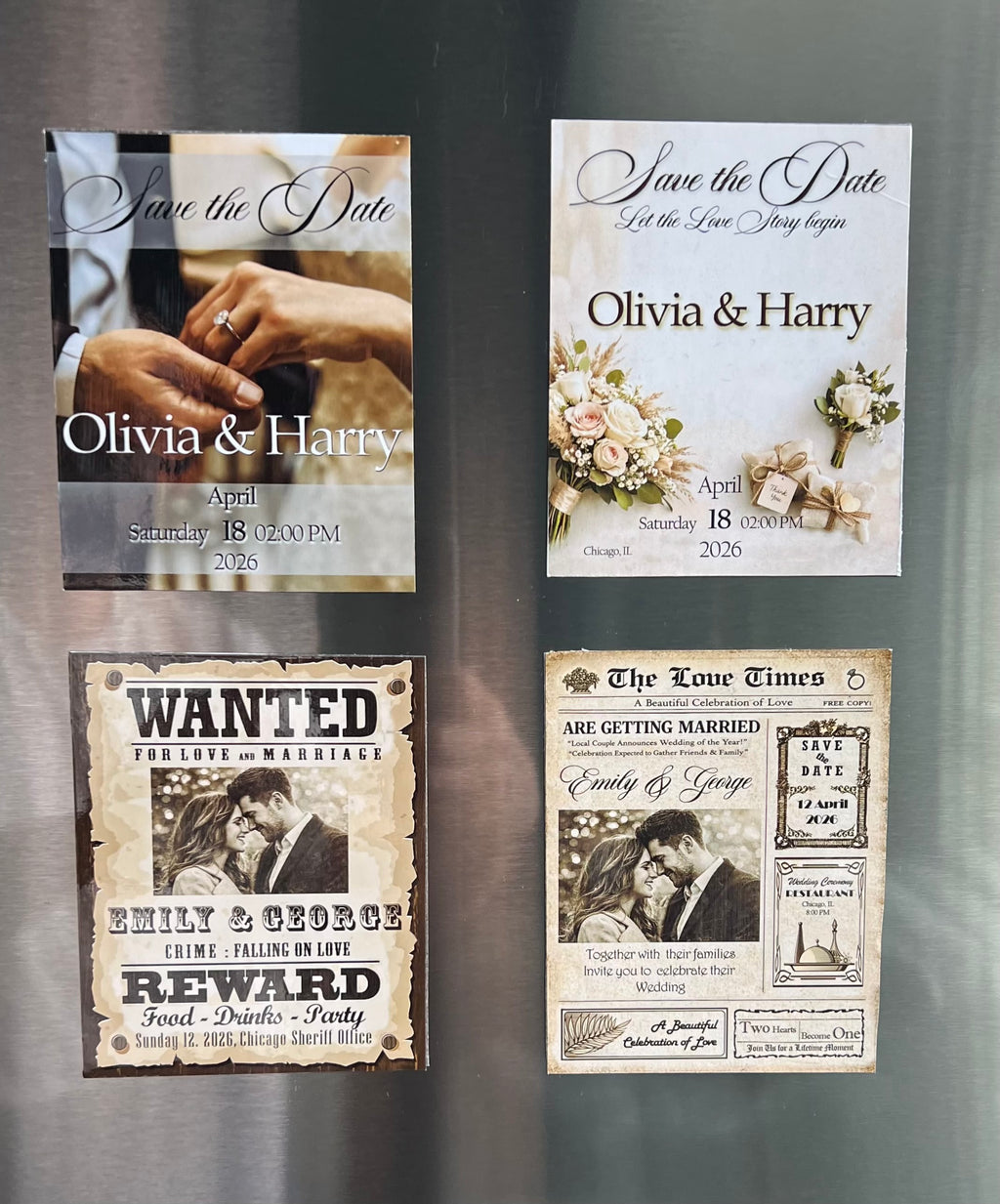 Save the Date magnet wanted style wedding – True Moments Company
